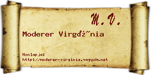 Moderer Virgínia névjegykártya